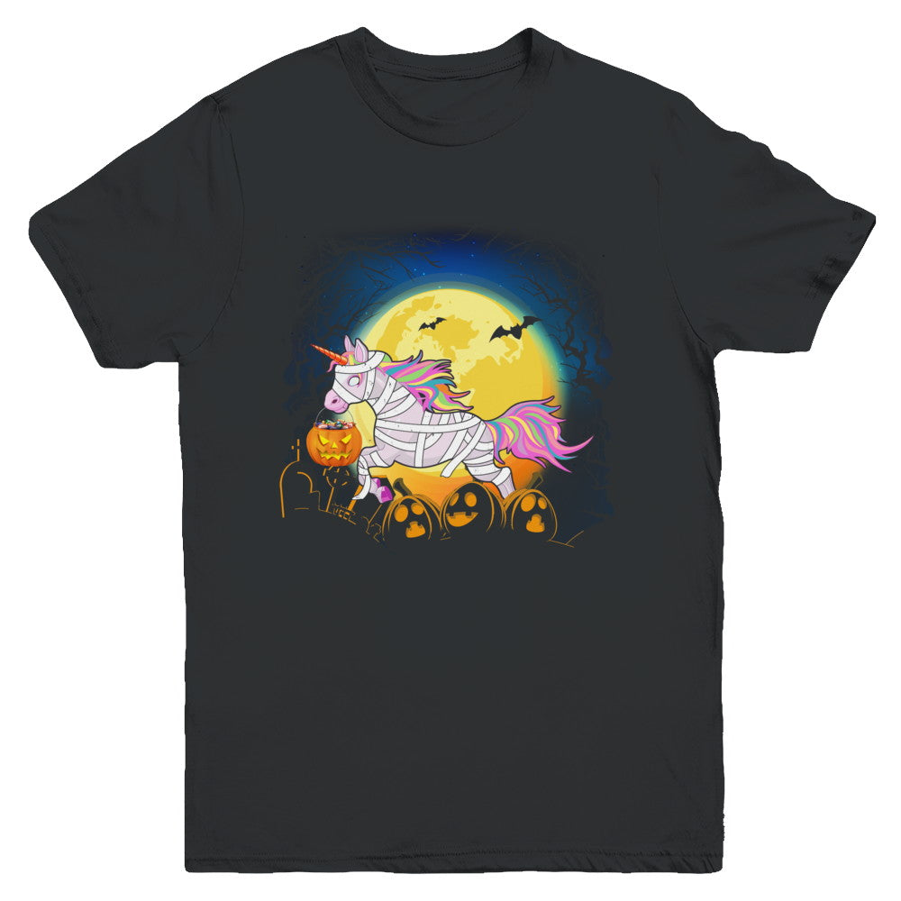 Halloween Pumpkin Unicorn Gift For Kids Girls Youth Youth Shirt | Teecentury.com