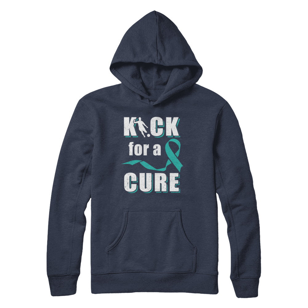 Kick For A Cure Soccer Teal Ovarian Cancer Awareness T-Shirt & Hoodie | Teecentury.com