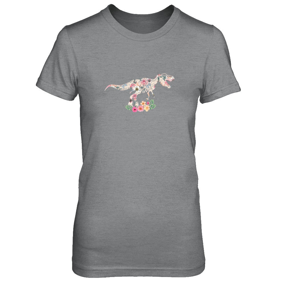 Funny Saurus Dinosaur T-Rex Flower T-Shirt & Tank Top | Teecentury.com