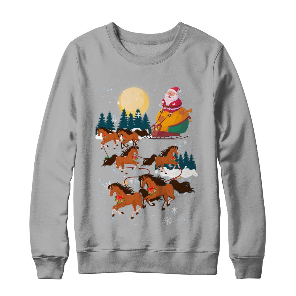 Funny Christmas Horse Reindeer Lover Santa Gift T-Shirt & Sweatshirt | Teecentury.com