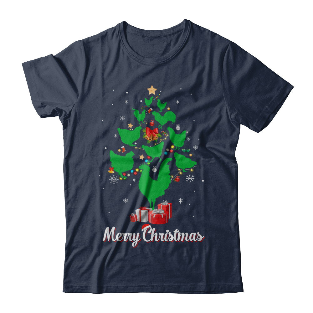 Funny Chicken Merry Christmas Tree Ugly Sweater T-Shirt & Sweatshirt | Teecentury.com