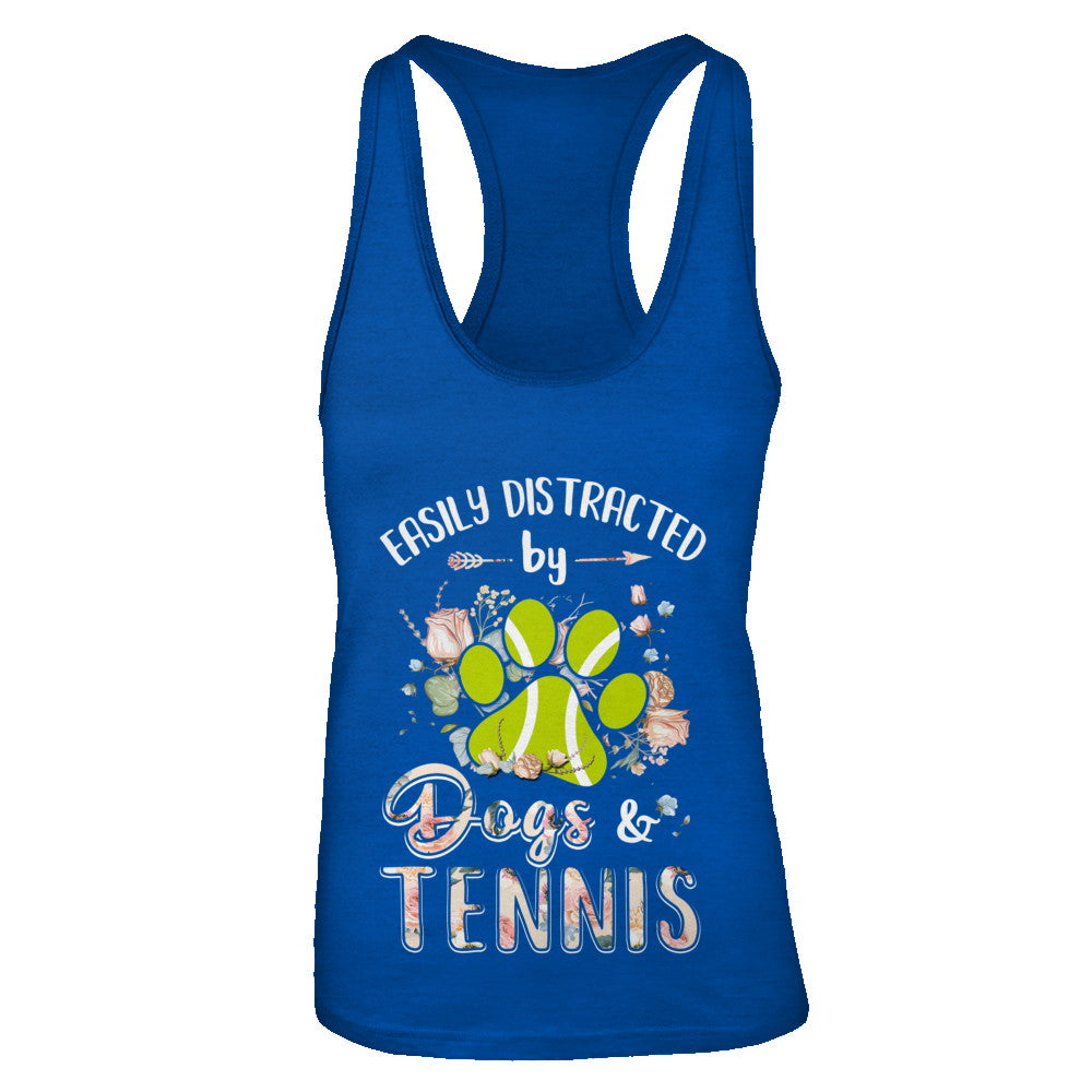 Easily Distracted By Dogs And Tennis T-Shirt & Tank Top | Teecentury.com