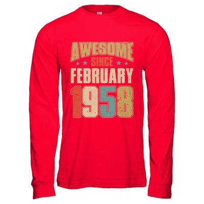 Vintage Retro Awesome Since February 1958 64th Birthday T-Shirt & Hoodie | Teecentury.com