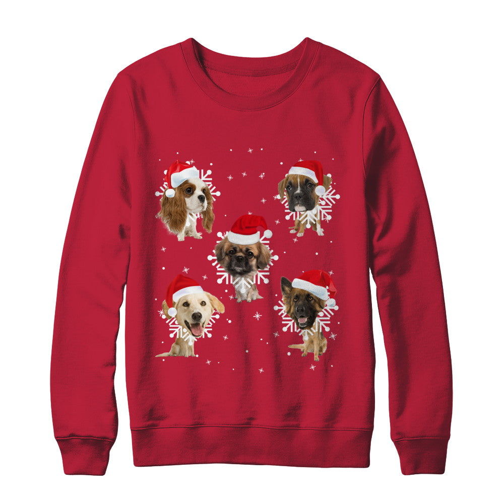 Cute Dog's Christmas Snowflakes Cat Claus T-Shirt & Sweatshirt | Teecentury.com
