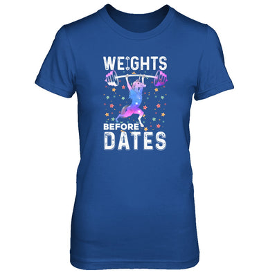 Weights Before Dates Unicorn Gym Weight Lifting T-Shirt & Tank Top | Teecentury.com