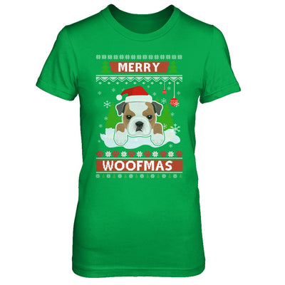 Bulldog Merry Woofmas Ugly Christmas Sweater T-Shirt & Sweatshirt | Teecentury.com