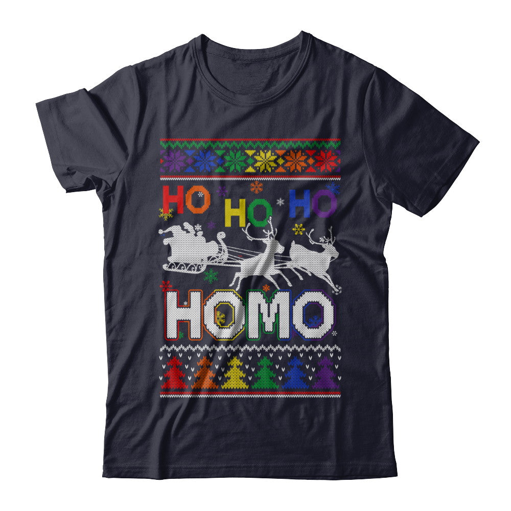 Ho Ho Ho Homo Santa LGBT Gay Ugly Christmas Sweater T-Shirt & Sweatshirt | Teecentury.com