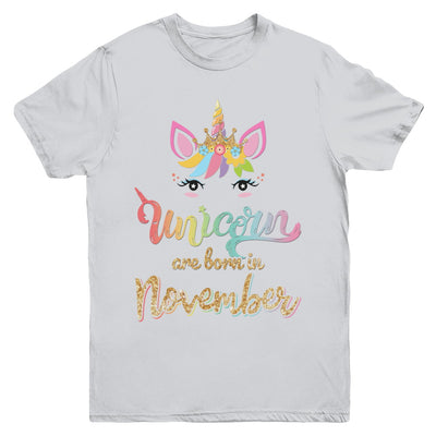 Cute Unicorns Are Born In November Birthday Gift Youth Youth Shirt | Teecentury.com