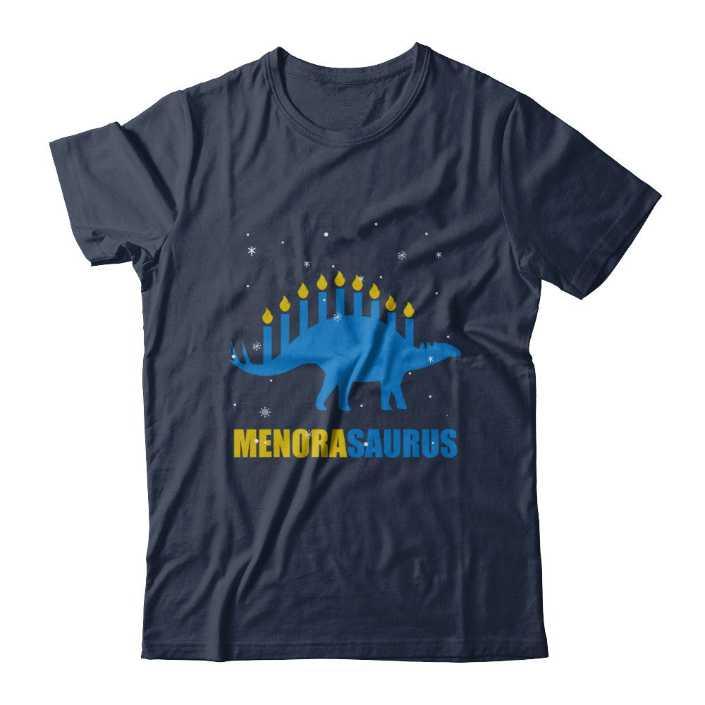 Funny Hanukkah Dinosaur Menorah Stegosaurus Menorasaurus T-Shirt & Sweatshirt | Teecentury.com