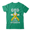 God Will Give Me Strength Gold Yellow Cancer Ribbon Gift T-Shirt & Hoodie | Teecentury.com