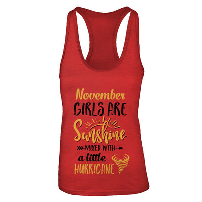 November Girls Sunshine Mixed With A Little Hurricane Birthday T-Shirt & Tank Top | Teecentury.com