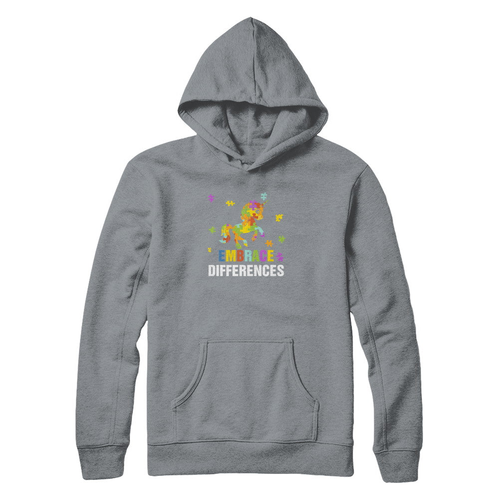 Autism Awareness Puzzle Piece Unicorn Embrace Differences T-Shirt & Tank Top | Teecentury.com