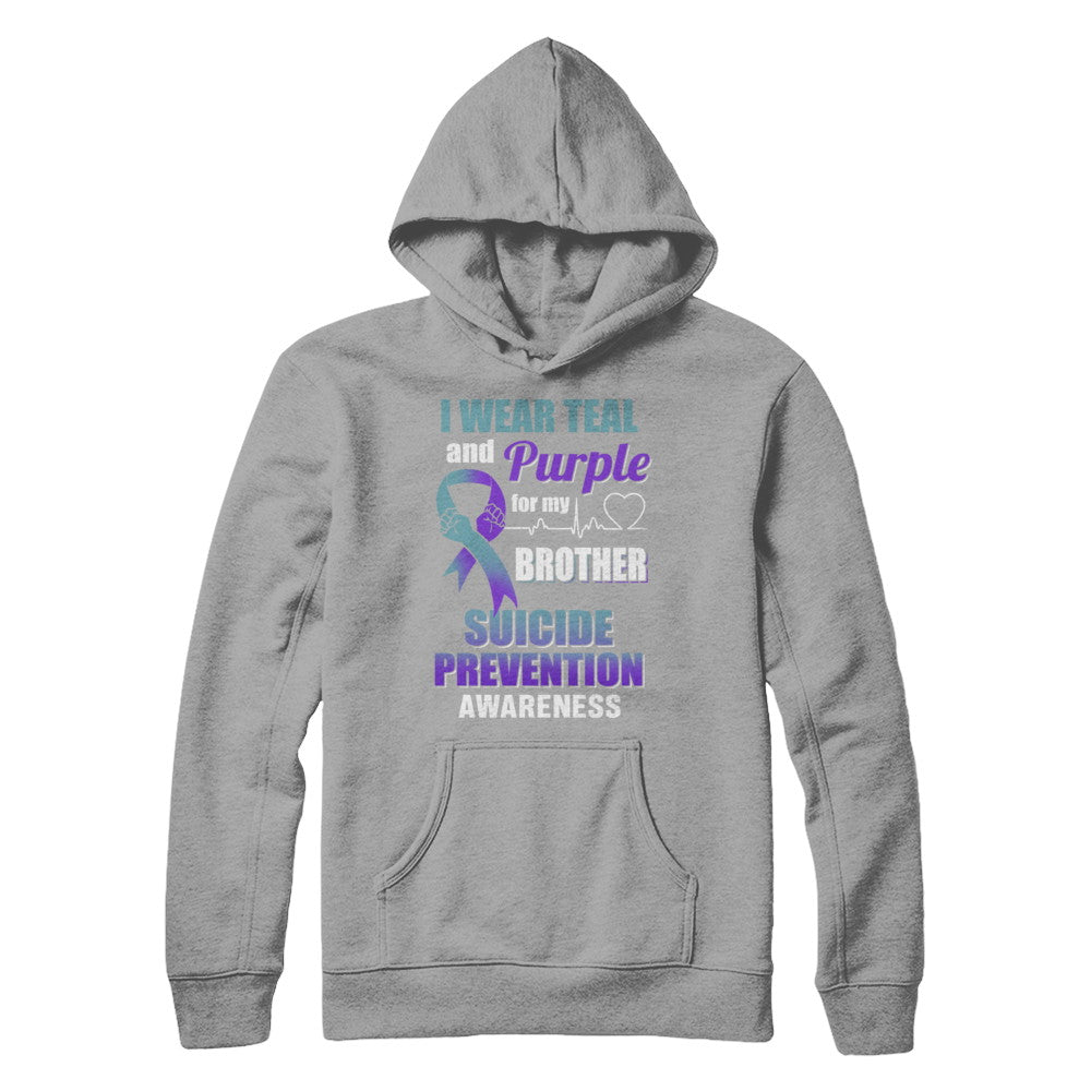 I Wear Teal Purple For My Brother Suicide Prevention T-Shirt & Hoodie | Teecentury.com
