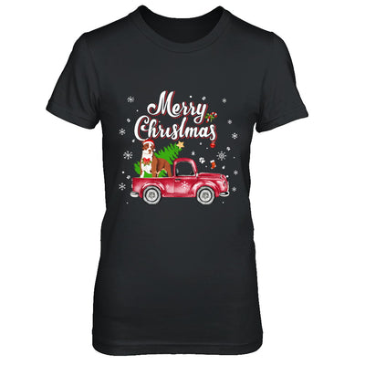 Pitbull Rides Red Truck Christmas Pajama T-Shirt & Sweatshirt | Teecentury.com
