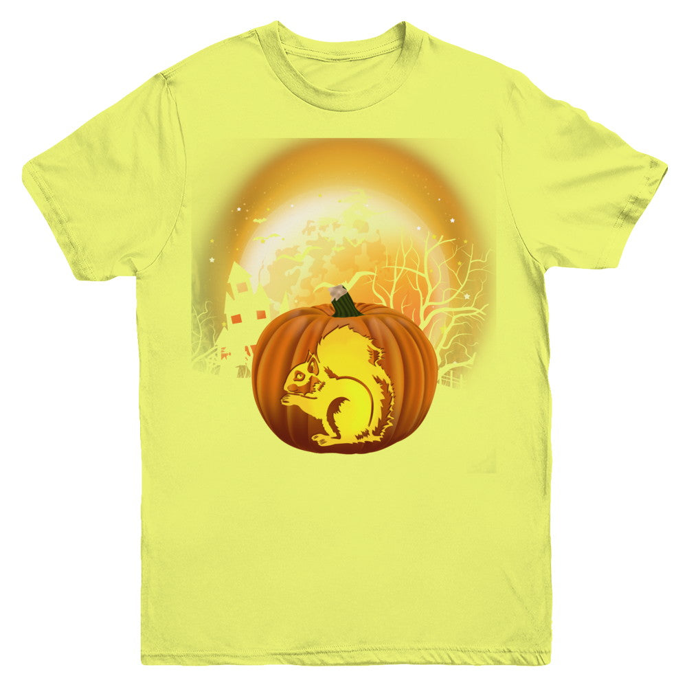 Pumpkin Squirrel Halloween Human Costume Youth Youth Shirt | Teecentury.com