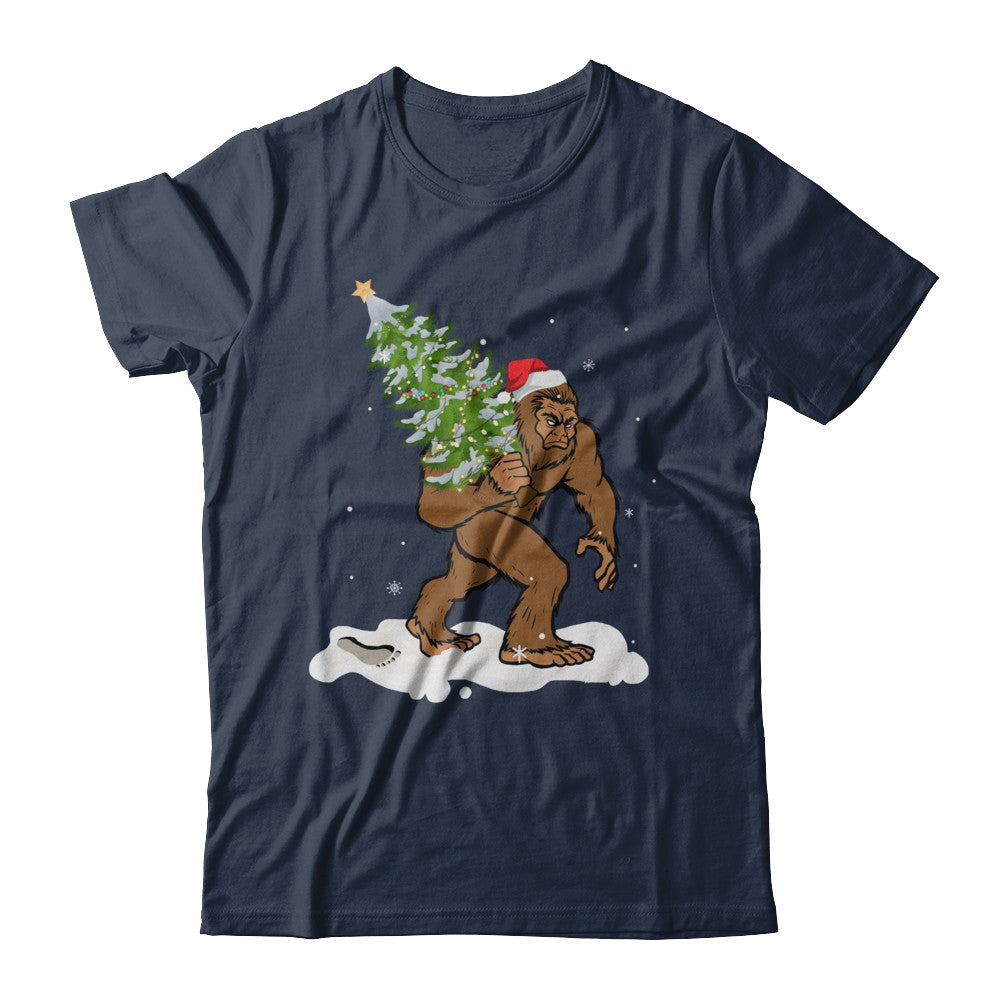 Bigfoot Christmas Tree Boys Men Sasquatch Santa Gift T-Shirt & Sweatshirt | Teecentury.com
