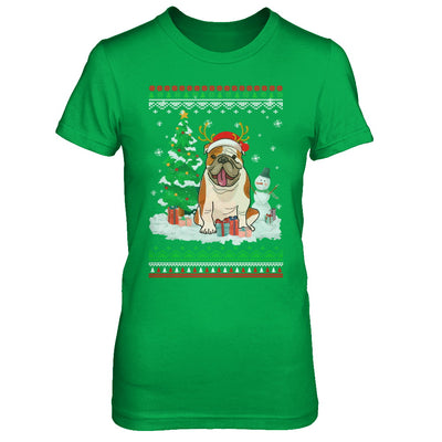 Cute Reindeer Bulldog Christmas Puppie Dog Sweater T-Shirt & Sweatshirt | Teecentury.com