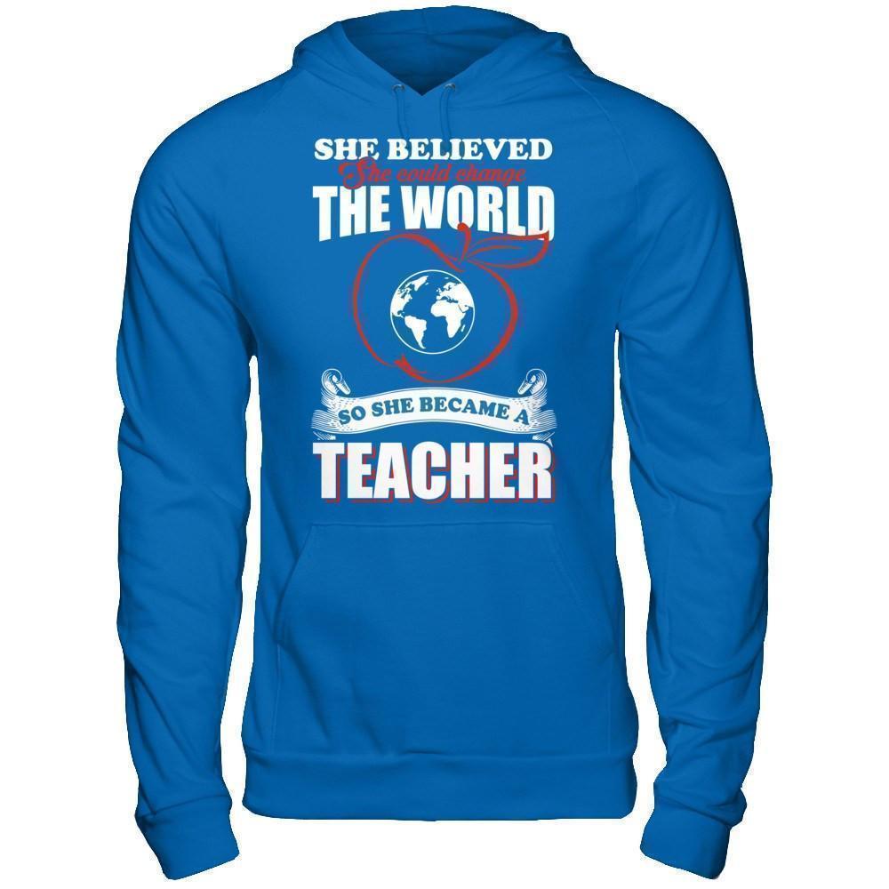 She Believed She Could Change The World She Became A Teacher T-Shirt & Hoodie | Teecentury.com