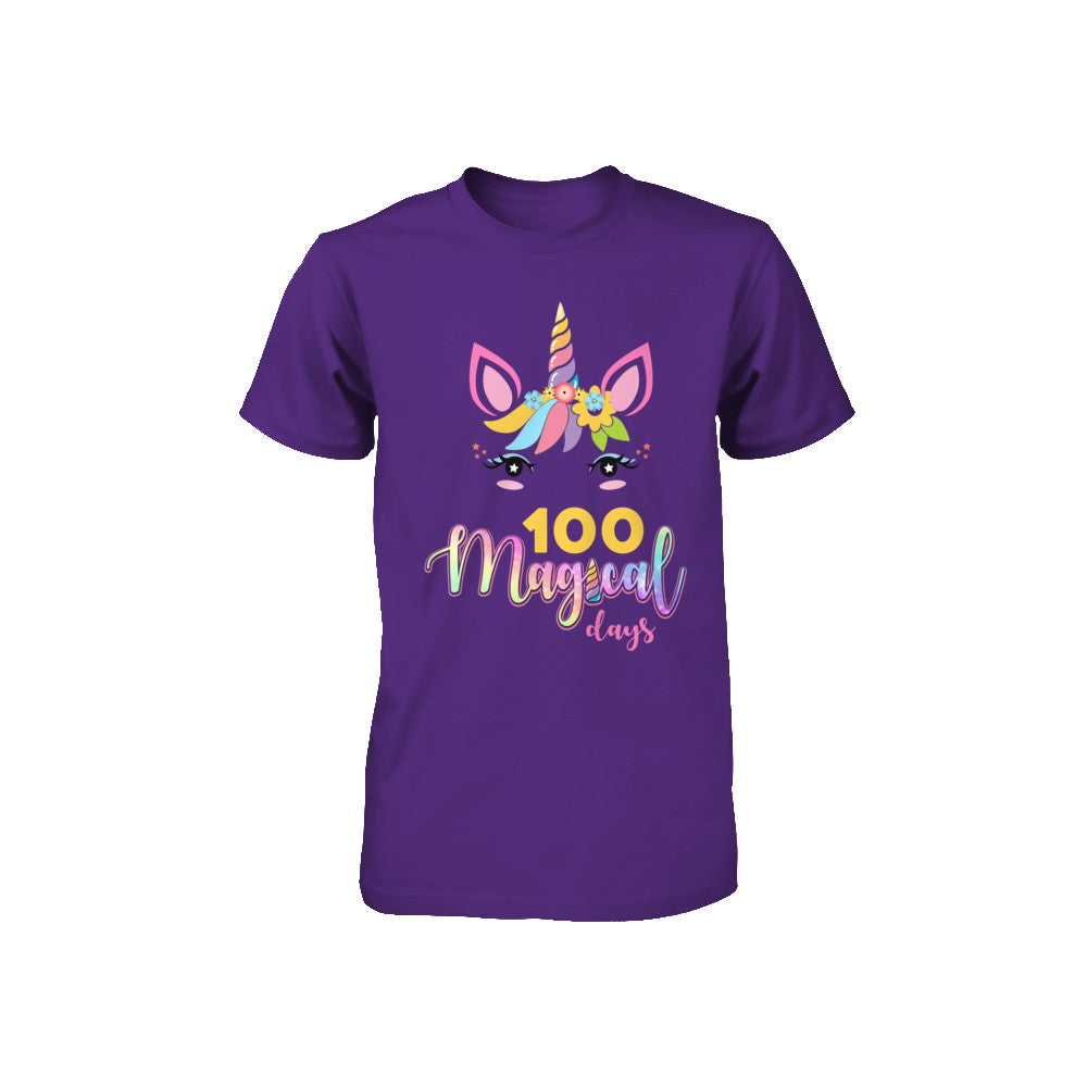 100 Magical Days Of School Unicorn Girl Gifts Youth Youth Shirt | Teecentury.com