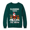 Flossing Through The Snow Santa Reindeer Gingerbread T-Shirt & Sweatshirt | Teecentury.com