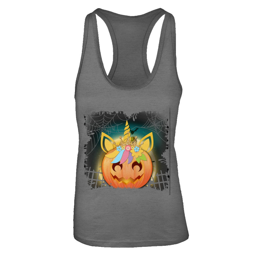 Kids Girls Unicorn Pumpkin Queen Halloween T-Shirt & Tank Top | Teecentury.com