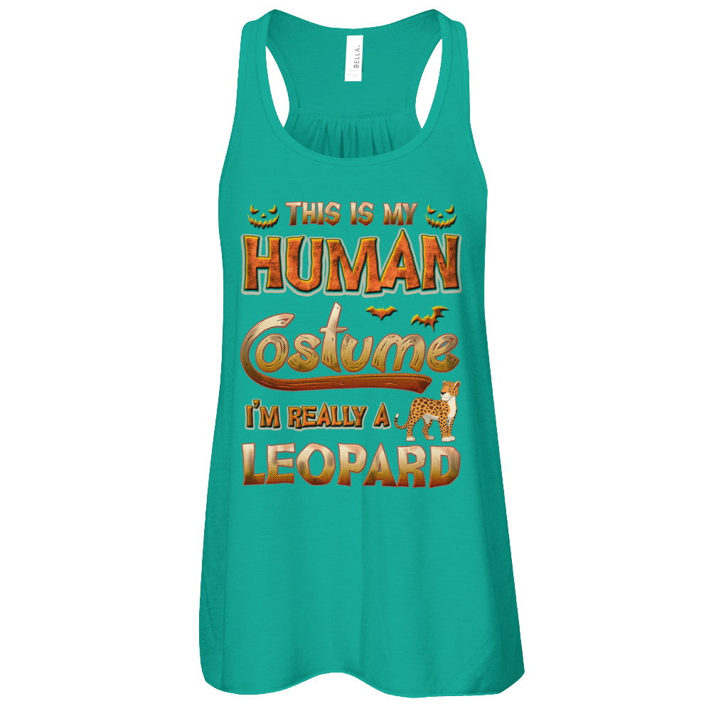 Leopard Halloween My Human Costume I'm Really A Leopard T-Shirt & Tank Top | Teecentury.com