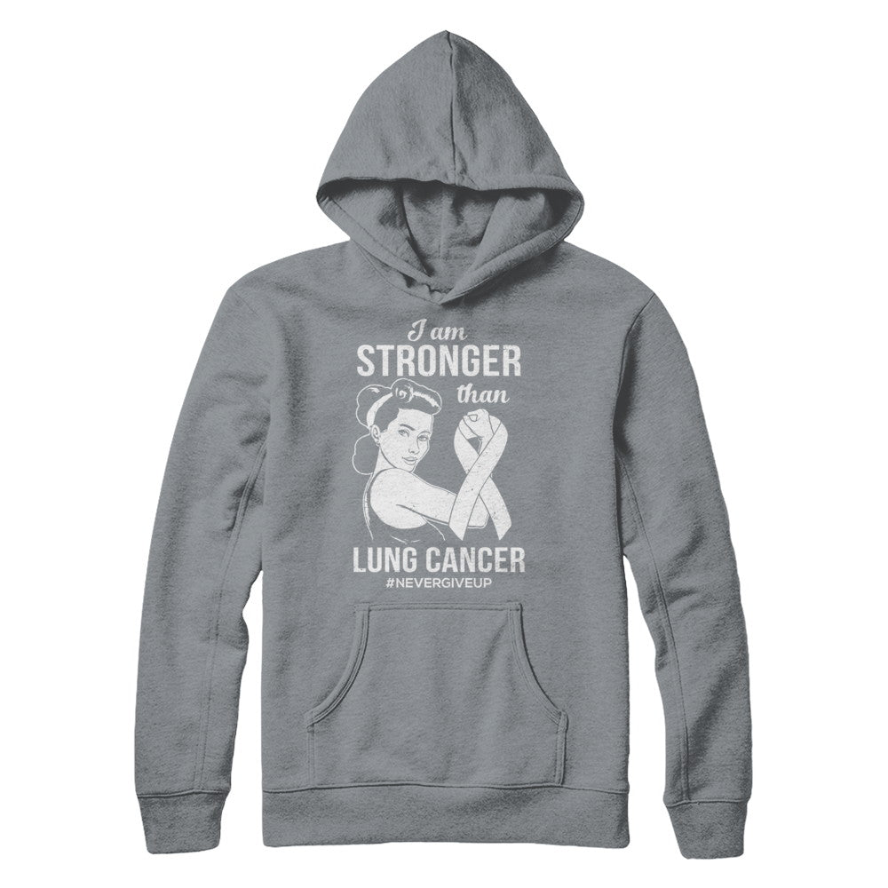 I Am Stronger Than Lung Cancer Awareness Support T-Shirt & Hoodie | Teecentury.com