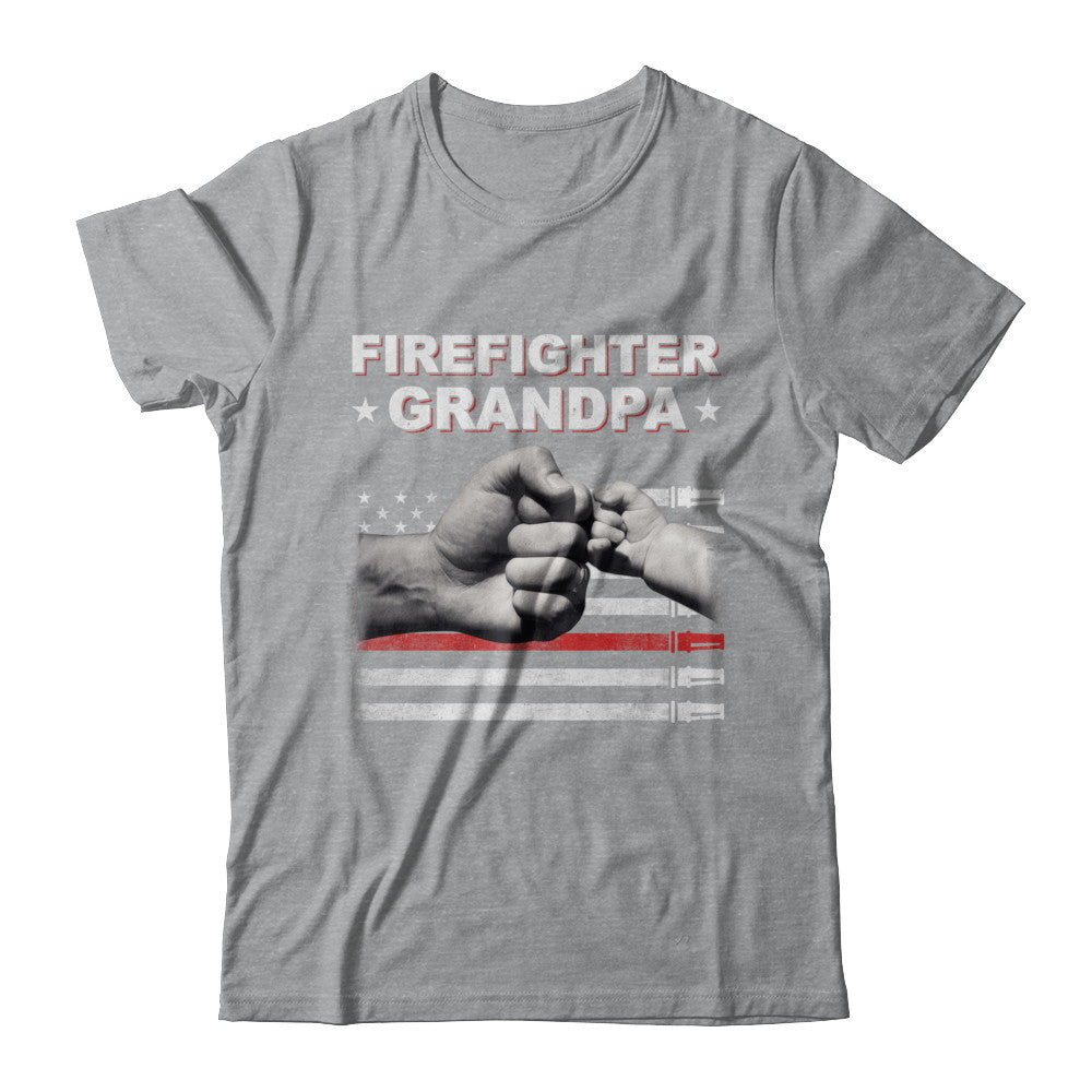 Firefighter Fireman Grandpa American Flag Fathers Day T-Shirt & Hoodie | Teecentury.com
