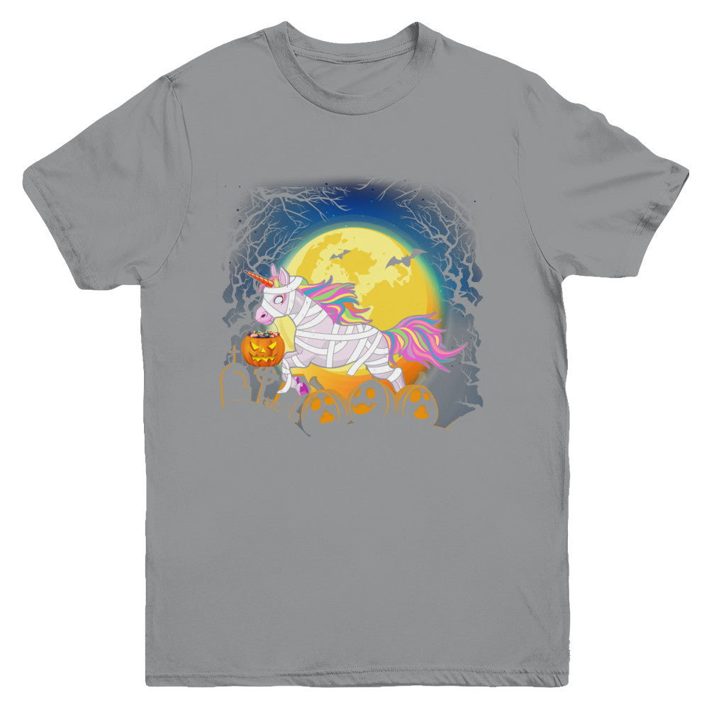 Halloween Pumpkin Unicorn Gift For Kids Girls Youth Youth Shirt | Teecentury.com