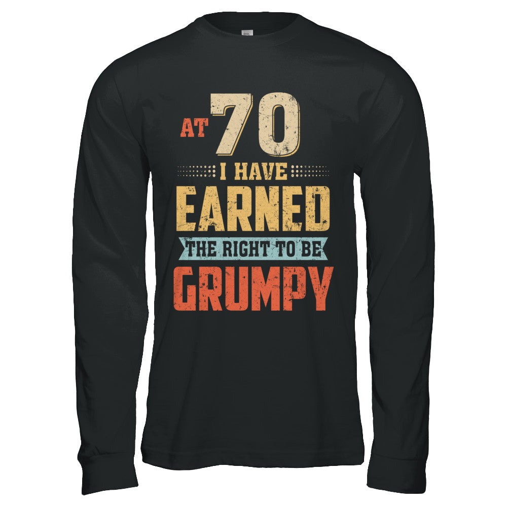 Vintage The Right To Be Grumpy 70th 1952 Birthday Gift T-Shirt & Hoodie | Teecentury.com