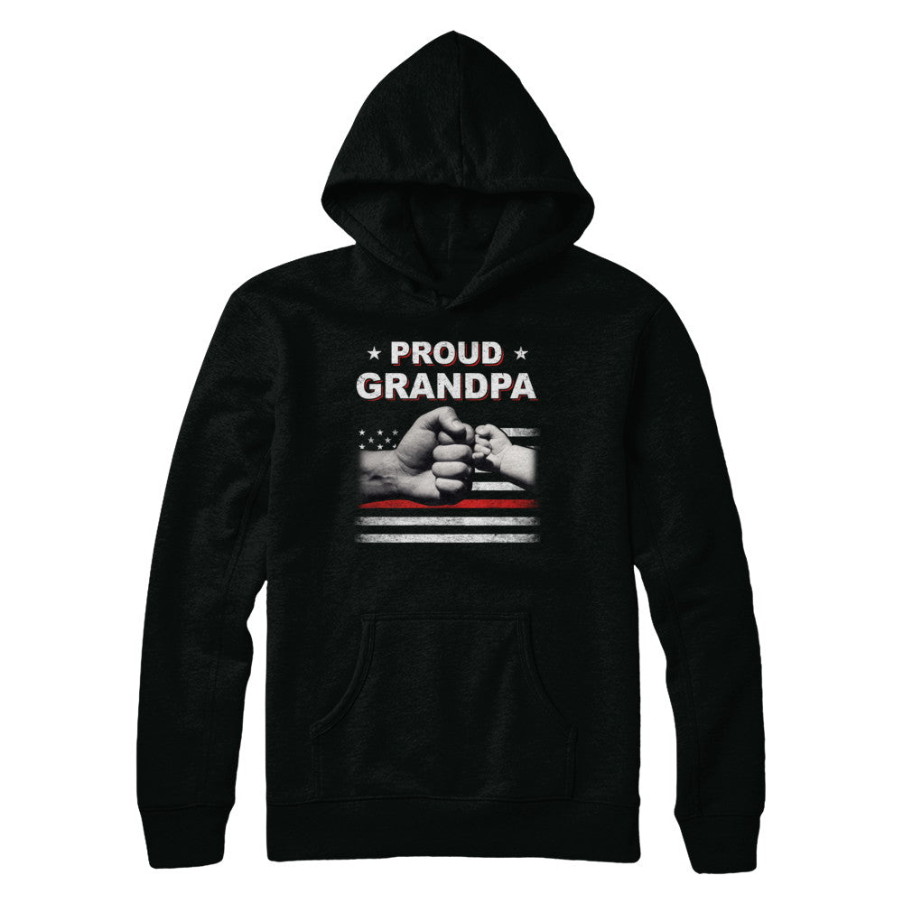 Proud Grandpa Fireman Firefighter Thin Red Line Flag Fathers Day T-Shirt & Hoodie | Teecentury.com