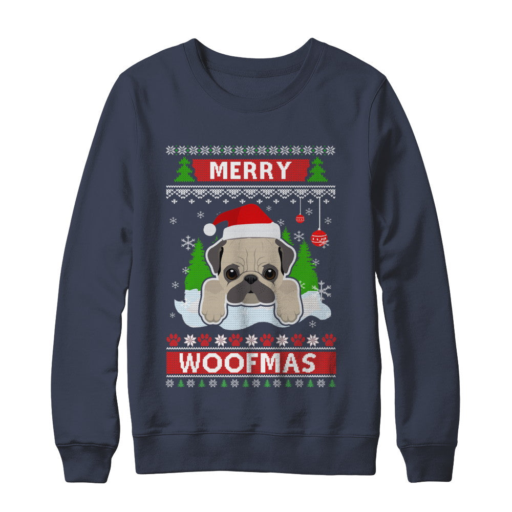 Pug Merry Woofmas Ugly Christmas Sweater T-Shirt & Sweatshirt | Teecentury.com