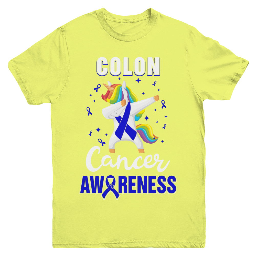 Inspirational Colon Cancer Awareness Unicorn Support Youth Youth Shirt | Teecentury.com