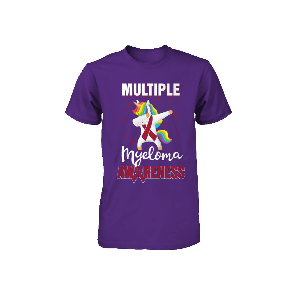 Inspirational Multiple Myeloma Awareness Unicorn Support Youth Youth Shirt | Teecentury.com