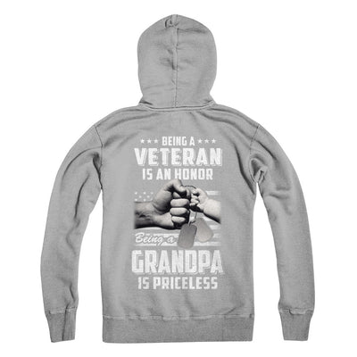 Being A Veteran Is An Honor Being A Grandpa Is Priceless T-Shirt & Hoodie | Teecentury.com