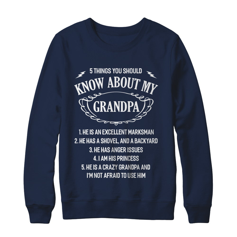 5 Things You Should Know About My Grandpa T-Shirt & Sweatshirt | Teecentury.com