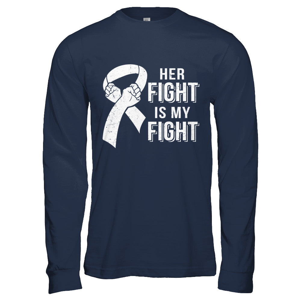 Her Fight Is My Fight Lung Cancer Clear Awareness T-Shirt & Hoodie | Teecentury.com