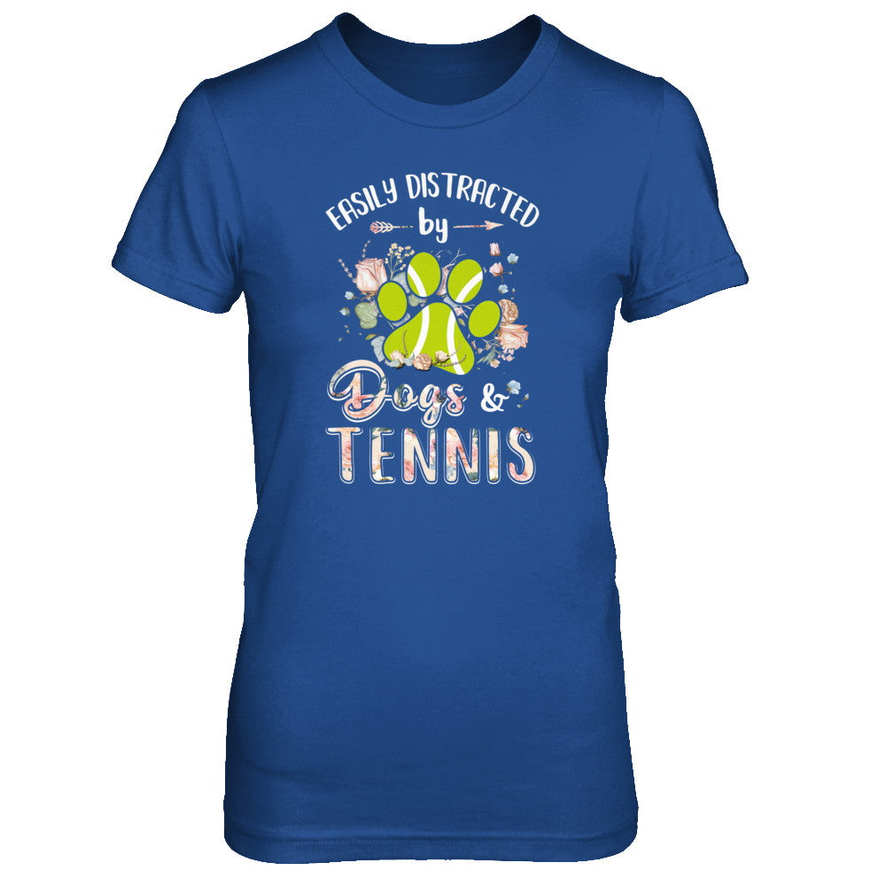 Easily Distracted By Dogs And Tennis T-Shirt & Tank Top | Teecentury.com