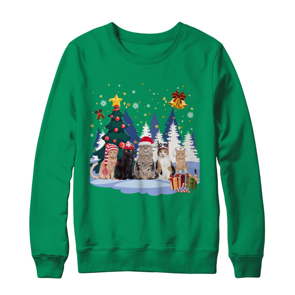Cute Cats Claus Christmas T-Shirt & Sweatshirt | Teecentury.com