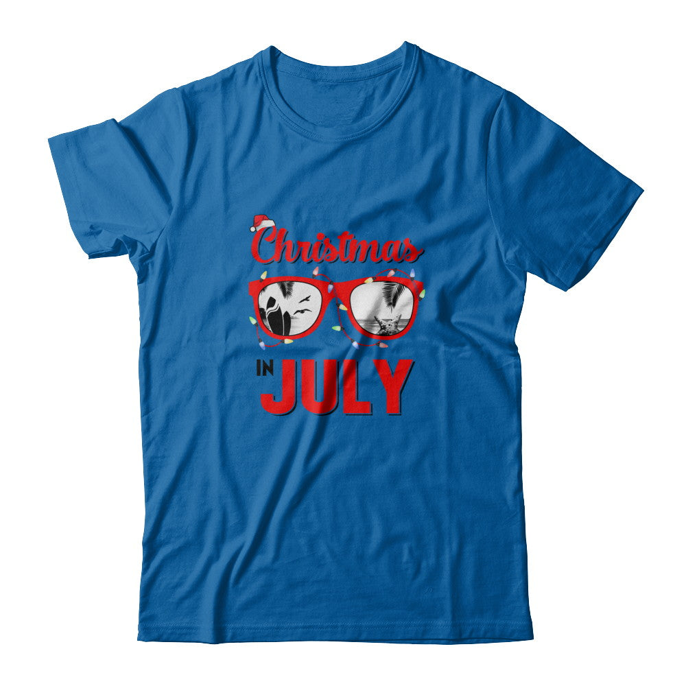 July In Christmas Santa Hat Sunglasses Summer Vacation T-Shirt & Tank Top | Teecentury.com
