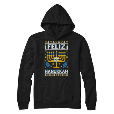 Happy Hanukkah Ugly Sweater Feliz Chanukah Menorah T-Shirt & Sweatshirt | Teecentury.com