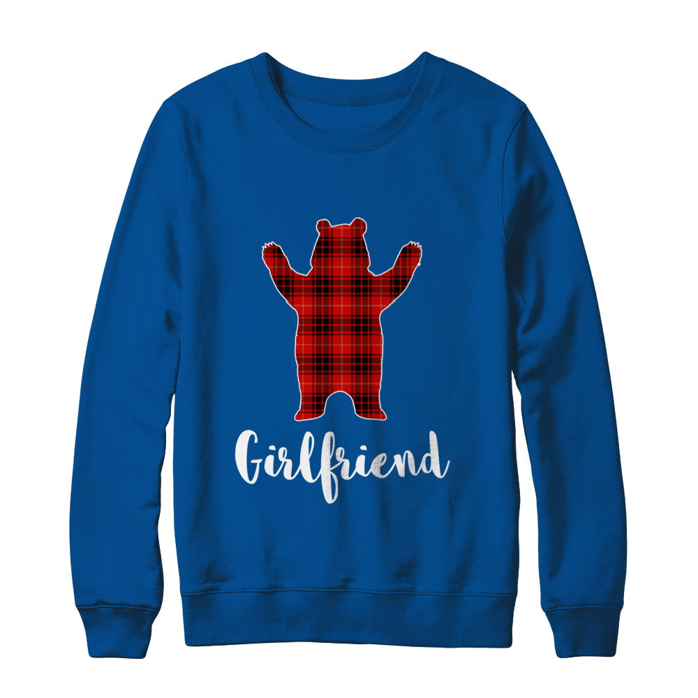 Red Girlfriend Bear Buffalo Plaid Family Christmas Pajamas T-Shirt & Sweatshirt | Teecentury.com