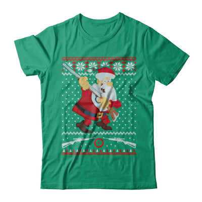 Santa Gun Hunting Ugly Christmas Sweater Funny T-Shirt & Sweatshirt | Teecentury.com