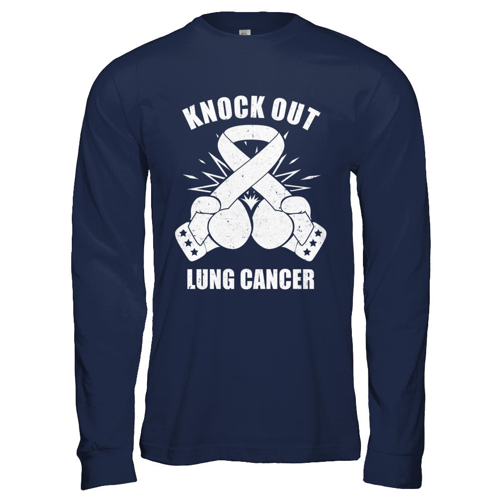 Boxing knock out Lung Cancer Awareness Support T-Shirt & Hoodie | Teecentury.com