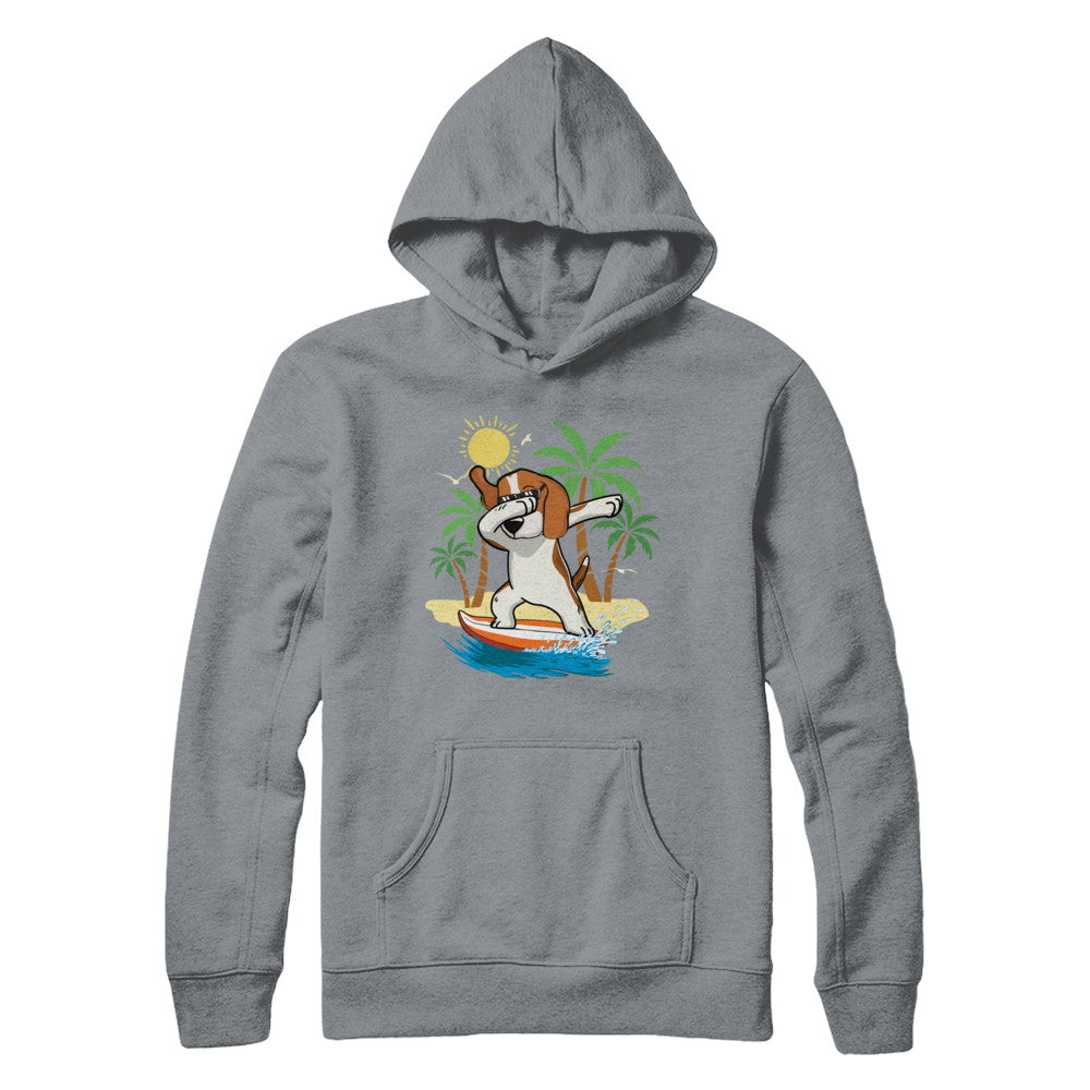 Summer Vacation Dabbing Beagle Surfing Surfboard Gift T-Shirt & Hoodie | Teecentury.com