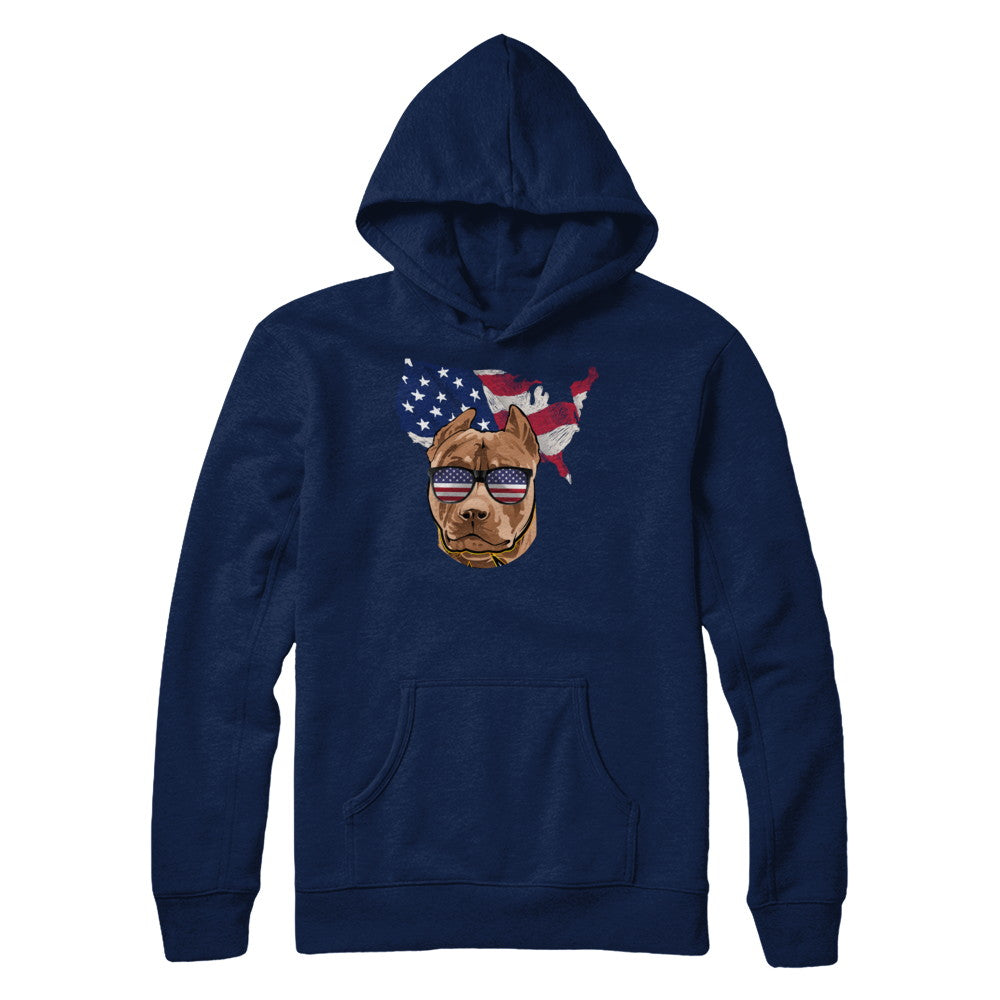 Funny Patriot Pit bull Dog 4Th Of July American Flag T-Shirt & Hoodie | Teecentury.com