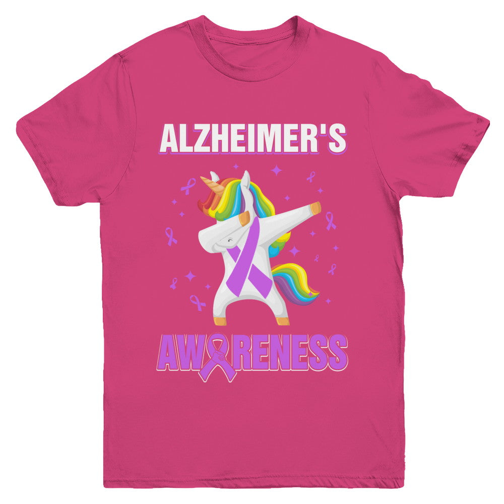 Inspirational Alzheimer's Awareness Unicorn Support Youth Youth Shirt | Teecentury.com