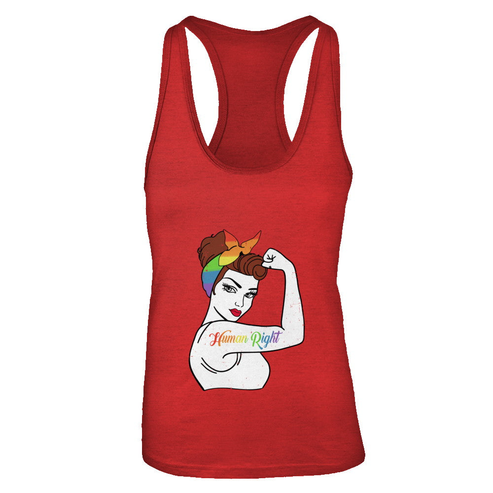 Lady Human Right LGBT Lesbian Gay Pride T-Shirt & Tank Top | Teecentury.com