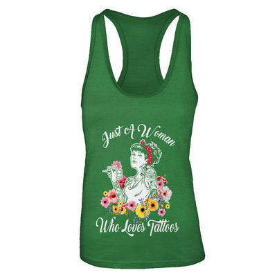 Just A Woman Who Loves Tattoos T-Shirt & Tank Top | Teecentury.com