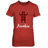 Red Auntie Bear Buffalo Plaid Family Christmas Pajamas T-Shirt & Sweatshirt | Teecentury.com